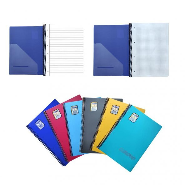 Gıpta Chromo 80 Yp. A4 Spiralli Pp. Kapak Defter 3 Çizgili + 3 Kareli ürün görseli 1