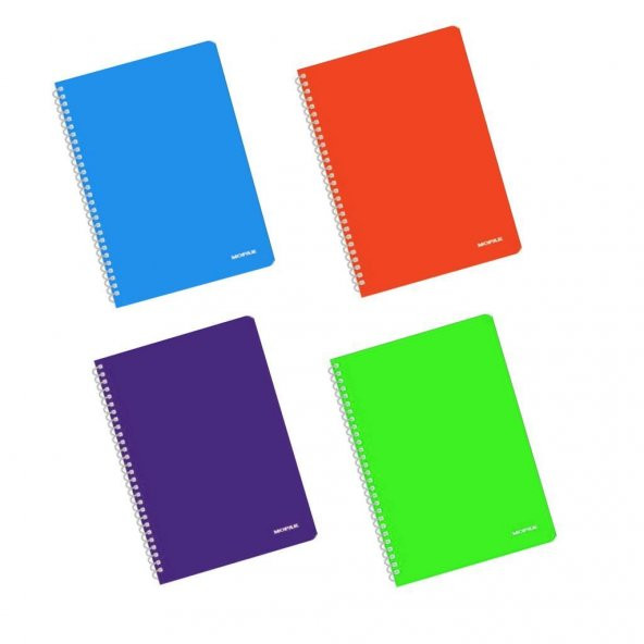 Mopak Neon Serisi Spiralli Defter Pp Kapak A4 60 Yaprak Kareli 4lü ürün görseli 1