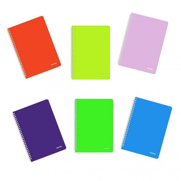 Mopak Neon Serisi Spiralli Defter Pp Kapak A4 60 Yaprak Kareli 6lı ürün görseli 1