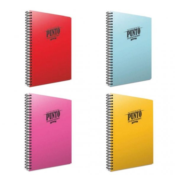 Gıpta Punto 100 Yp. A4 Spiralli Pp. Kapak Defter Seti Kareli 4lü ürün görseli 1