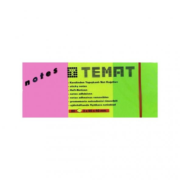 Temat 3x50x40 mm Not Kağıdı Karışık Renk ürün görseli 1