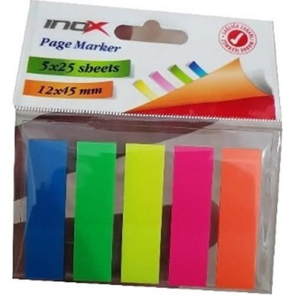 Inox Notes 5 Renk 25 Yaprak Yapışkanlı Not Kağıdı 12 x 45 mm ürün görseli 1