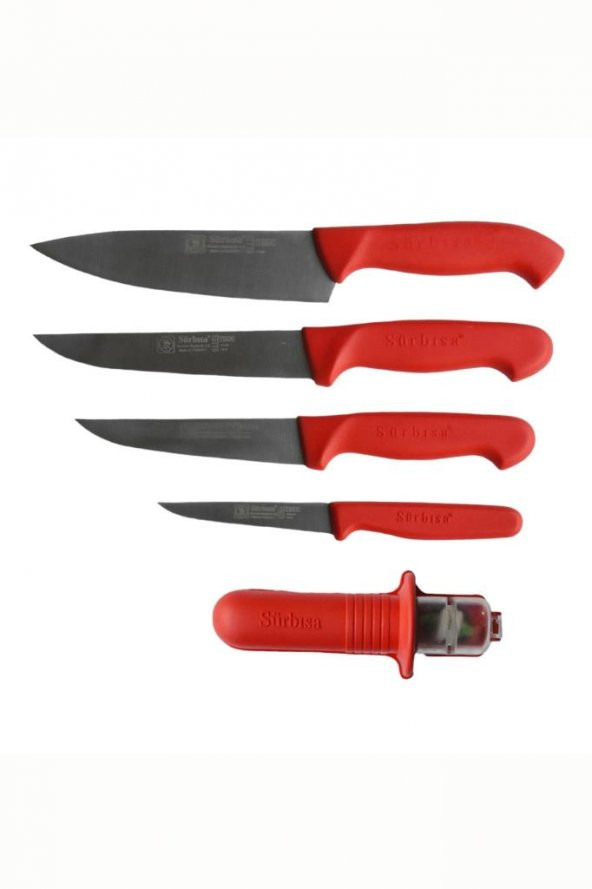 Sürbisa Sürmene Şef Bıçak Seti (4 Ad.Bıçak + 1 Ad.Bıçak Bileyici) 7872472427385 ürün görseli 1