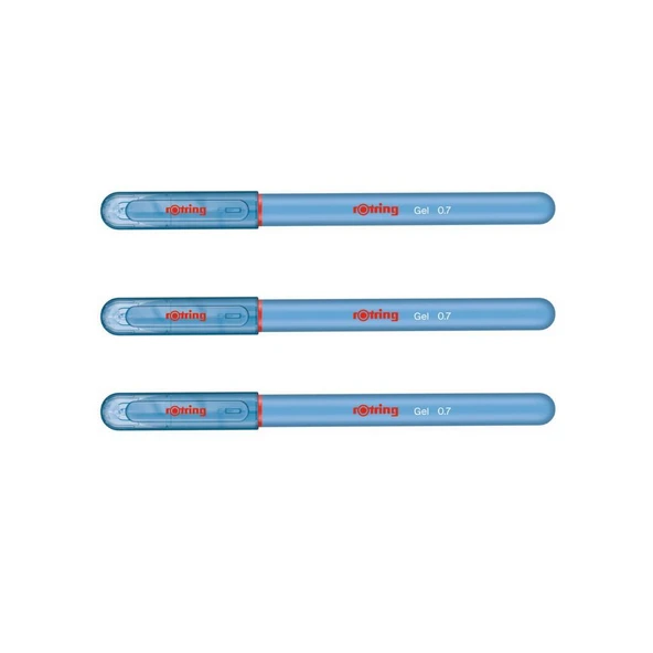 Rotring Jel Mürekkepli Tükenmez Kalem Açık Mavi 3'lü ürün görseli 1