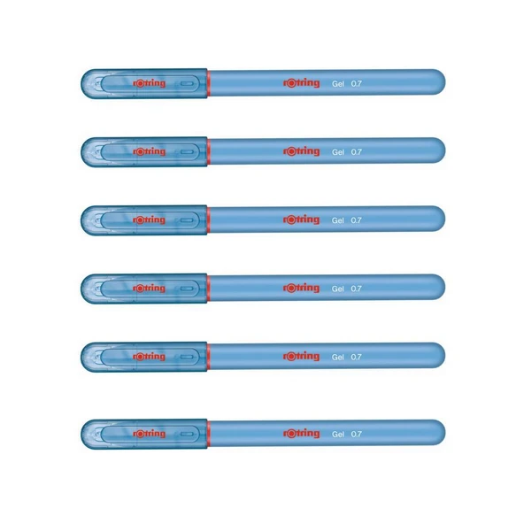 Rotring Jel Mürekkepli Tükenmez Kalem Açık Mavi 6'lı ürün görseli 1