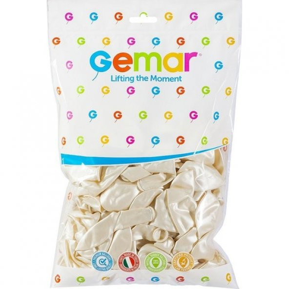 Gemar Metalik Balon 100lü Paket Beyaz - Resim 2