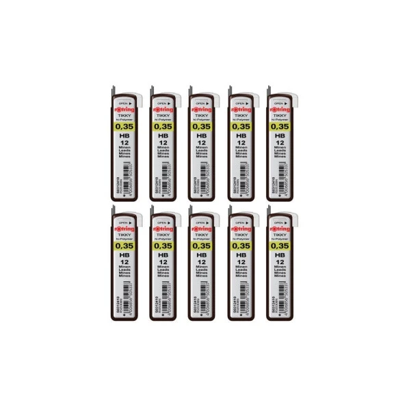 Rotring Min Hi-Polymer Uç HB 0.35 mm 10 Adet ürün görseli 1