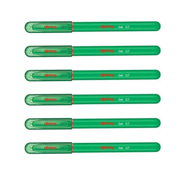 Rotring Jel Mürekkepli Tükenmez Kalem Yeşil 6'lı ürün görseli 1