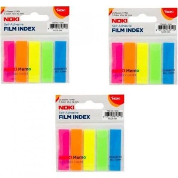 Noki Memo Film Index 5 Renk 12 x 45 mm 25 Yaprak 3lü ürün görseli 1