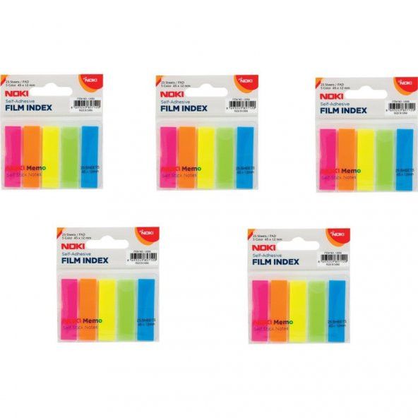 Noki Memo Film Index 5 Renk 12 x 45 mm 25 Yaprak 5li ürün görseli 1