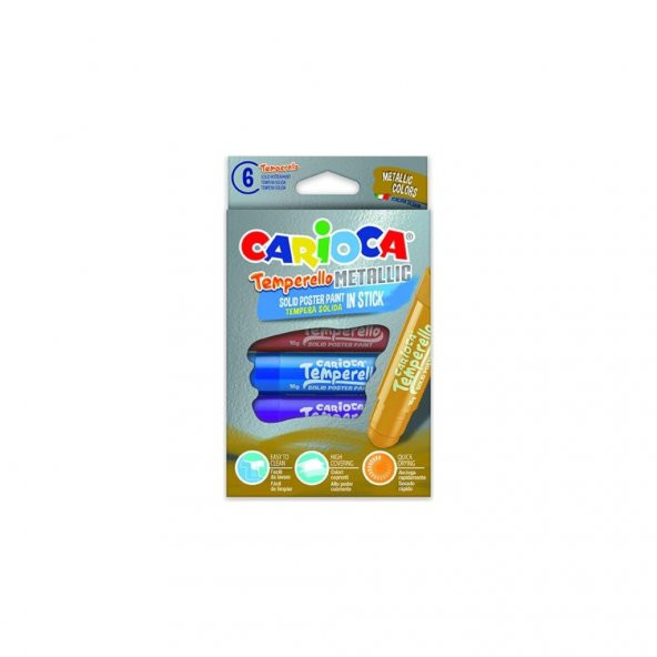 Carioca Temperello Stick Poster Boyama Kalemi Metalik 6’Li ürün görseli 1