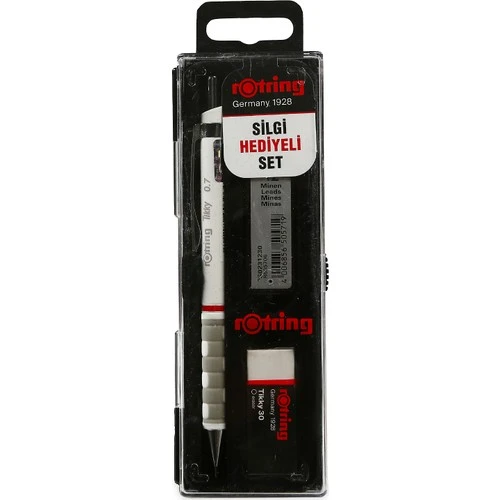 Rotring Tikky Okul Seti 0.7 mm Beyaz Versatil Kalem + Silgi + Uç ürün görseli 1