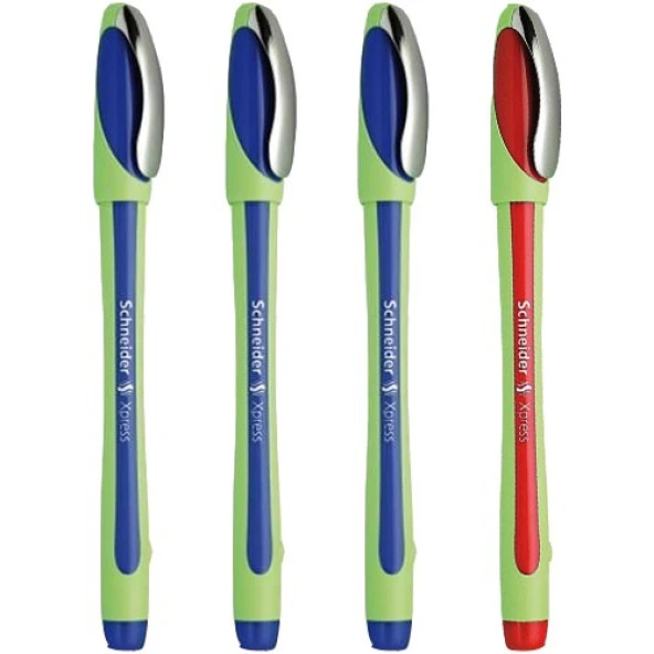 Schneider Xpress 0,8 mm Fiber Uçlu Kalem 3 Mavi 1 Kırmızı ürün görseli 1