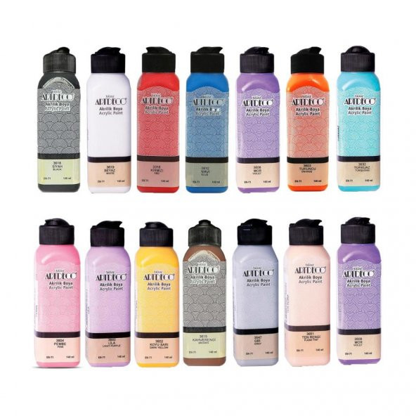 Artdeco Akrilik Boya 140 ml 14lü SET ürün görseli 1