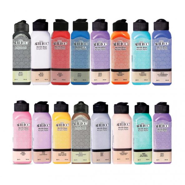 Artdeco Akrilik Boya 140 ml 16lı SET ürün görseli 1