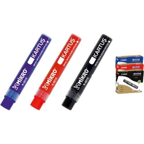 Mikro K-6019 Beyaz Tahta Kalemi Kartuşu Kırmızı 24 Lü Paket ürün görseli 1
