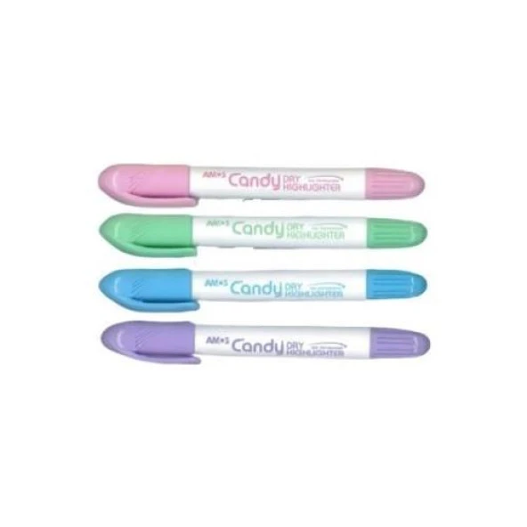 Amos Dry Fosforlu Highlighter Pastel Renkler - 4'lü Set ürün görseli 1