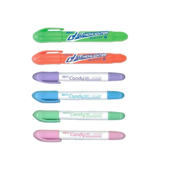 Amos Candy Jel Fosforlu Kalem 6'lı Set ürün görseli 1