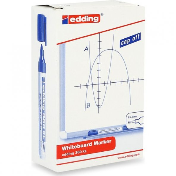 Edding 360 Beyaz Tahta Kalemi Cap Offl Mavi 10 Lu ürün görseli 1
