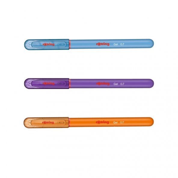 Rotring Jel Mürekkepli Tükenmez Kalem Turuncu Mor A.Mavi 3lü ürün görseli 1