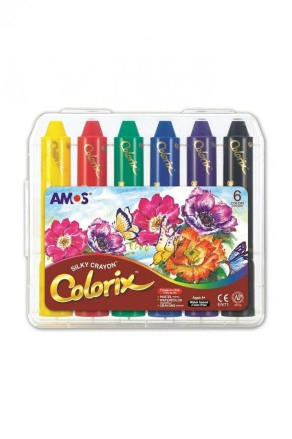 Amos Colorix Üçü Birarada Boya Plastik Kutu 6lı Set CRX5PC6 ürün görseli 1
