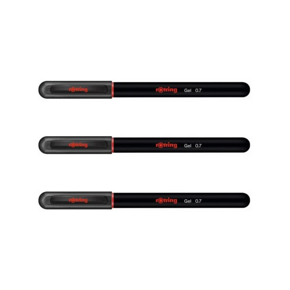 Rotring Jel Mürekkepli Tükenmez Kalem Siyah 3'lü ürün görseli 1