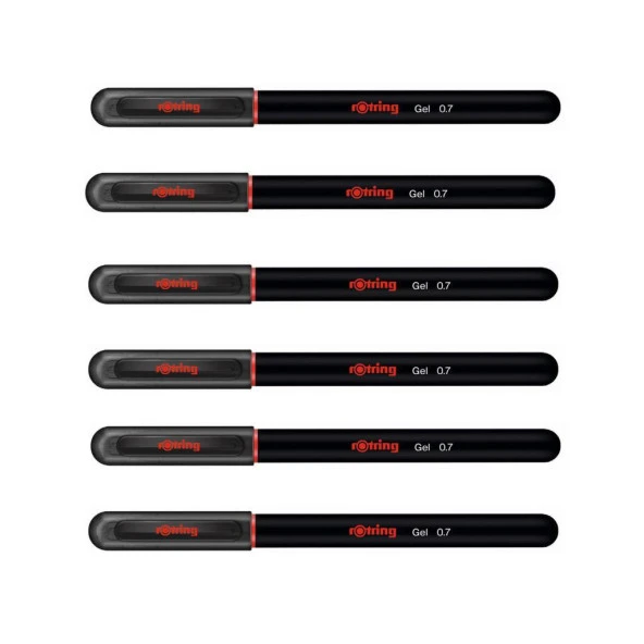 Rotring Jel Mürekkepli Tükenmez Kalem Siyah 6'lı ürün görseli 1