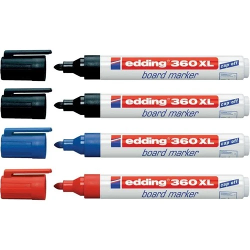Edding 360 XL Beyaz Tahta Kalemi - 2 Siyah + 1 Kırmızı + 1 Mavi ürün görseli 1