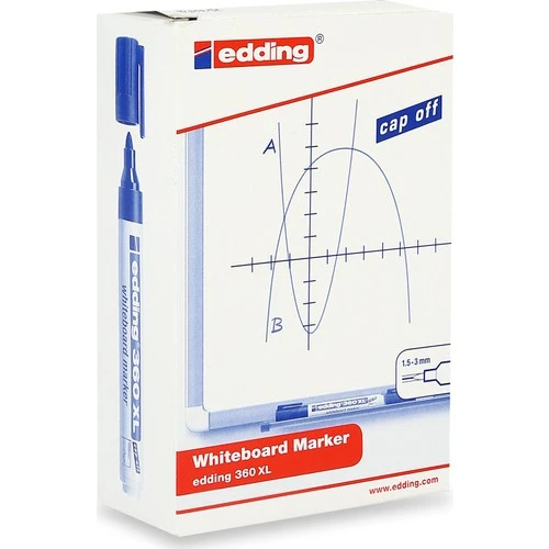 Edding 360 XL Beyaz Tahta Kalemi Siyah - 10 Adet ürün görseli 1