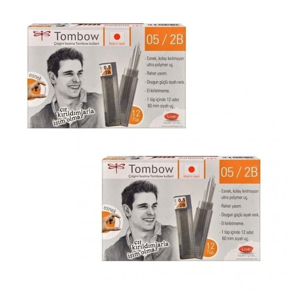 Tombow Klasik Tüp 0.5 mm 2B 24lü ürün görseli 1