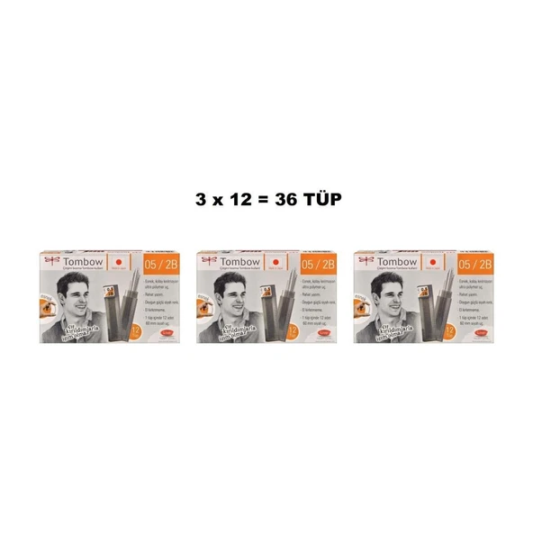 Tombow Min Klasik Tüp 0.5 mm 2B 36'lı ürün görseli 1
