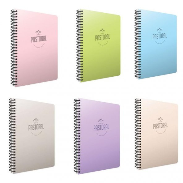 Gıpta Pastoral 60 Yp. A4 Spiralli Pp. Kapak Defter Seti Çizgili 6lı ürün görseli 1
