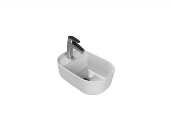 Turkuaz Aqua Tezgah Üstü Çanak Lavabo 42x28cm ürün görseli 1