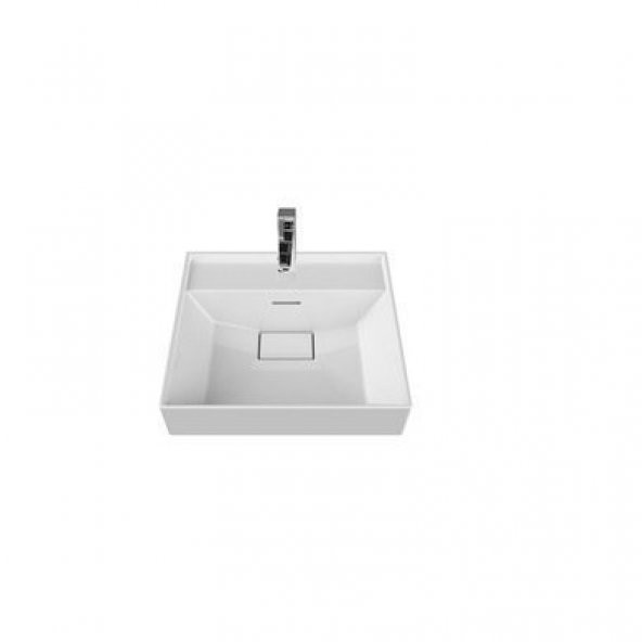 Turkuaz Cerastyle Etajer Uyumlu Sharp Damlalıklı Lavabo 48x48 cm ürün görseli 1