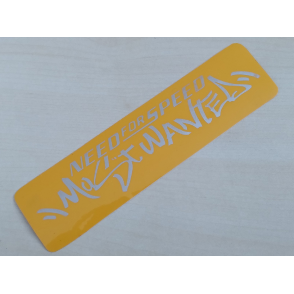 NEED FOR SPEED STİCKER Sarı 19,5x5,5cm MOST WANTED LOGOSU MOST WANTED ETİKETİ MOST WANTED ÇIKARTMASI ürün görseli 1