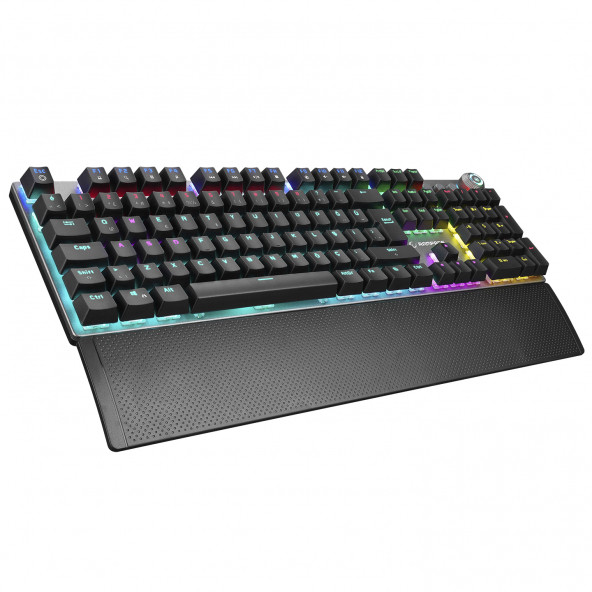 Rampage KB-R28 BLADE PLUS Siyah/Gümüş Gökkuşağı Aydınlatmalı Tam Türkçe Red Switch Mekanik Gaming Klavye ürün görseli 1