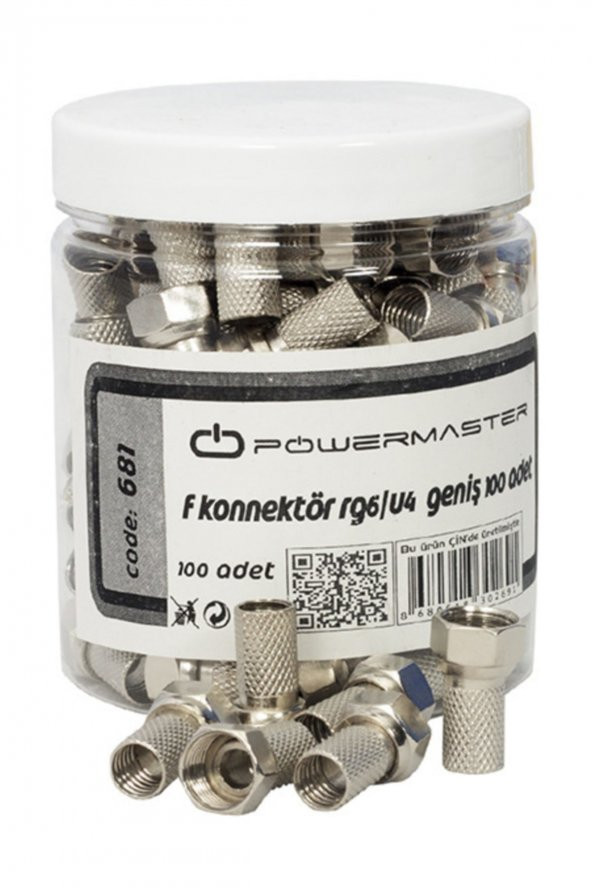 F Konnektör Rg6/u4 Geniş 100 lü Paket ürün görseli 1