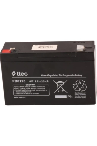 Ttec 6v 12ah Bakımsız Kuru Akü ürün görseli 1