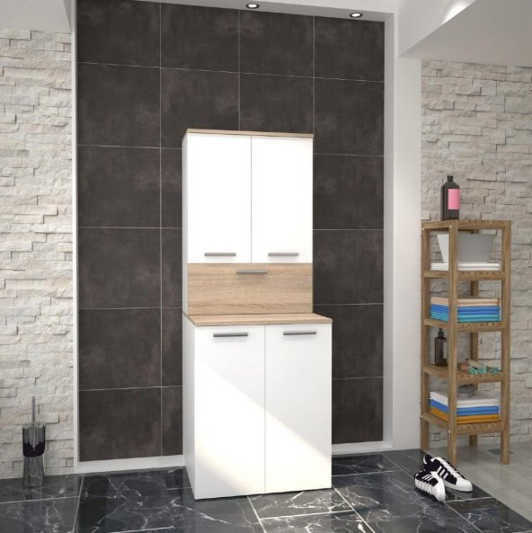 Denko Vento 70 cm MDF Çamaşır Makinesi Banyo Dolabı Takımı ürün görseli 1