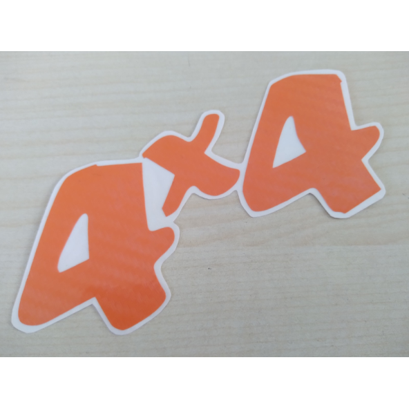 4x4 STİCKER Turuncu 13x5,5cm (4x4 ARMASI) 4x4 YAZISI - 4x4 LOGOSU - 4x4 ETİKETİ ürün görseli 1