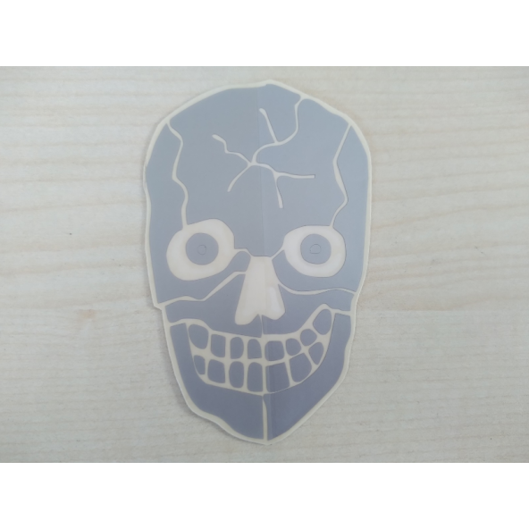 KURUKAFA sticker (GRİ) 9,5x5,5cm (İSKELET) KURUKAFA logosu arması - KURUKAFA ETİKETİ ÇIKARTMASI ürün görseli 1