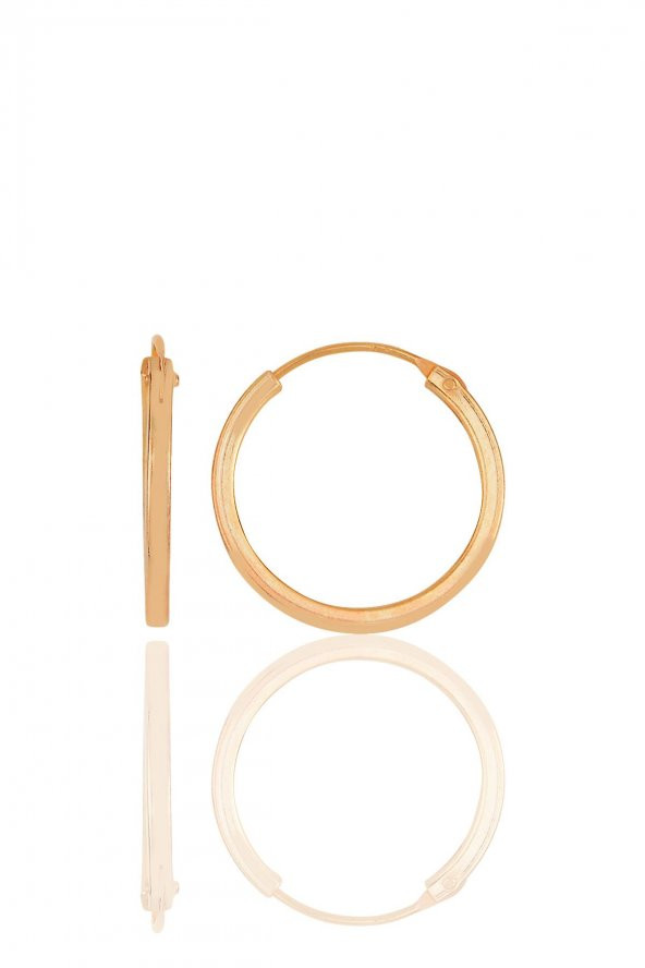 Gümüş rose  20 mm halka küpe ürün görseli 1