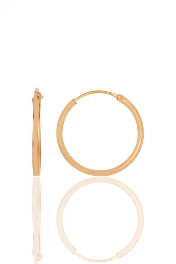 Gümüş rose  18 mm halka küpe ürün görseli 1