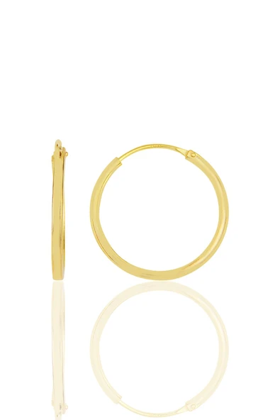 Gümüş altın yaldızlı 18 mm halka küpe  SGTL11745GOLD ürün görseli 1