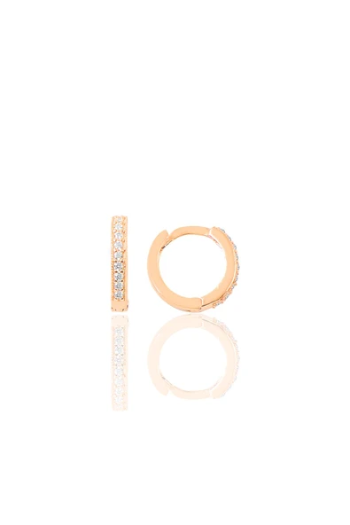 Gümüş rose zirkon taşlı 10 mm halka küpe Tragus Piercing Helix Kıkırdak Küpesi SGTL11738ROSE ürün görseli 1