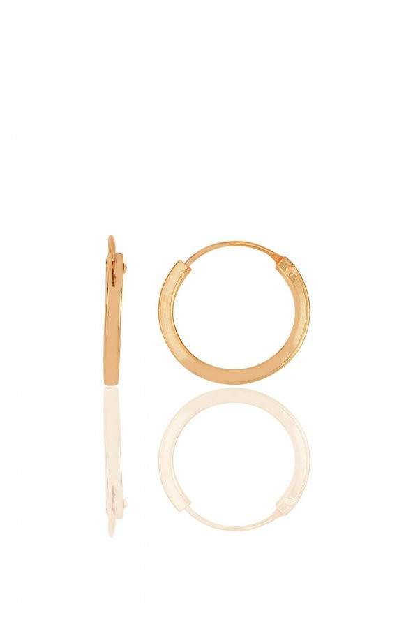 Gümüş rose  14 mm halka küpe ürün görseli 1