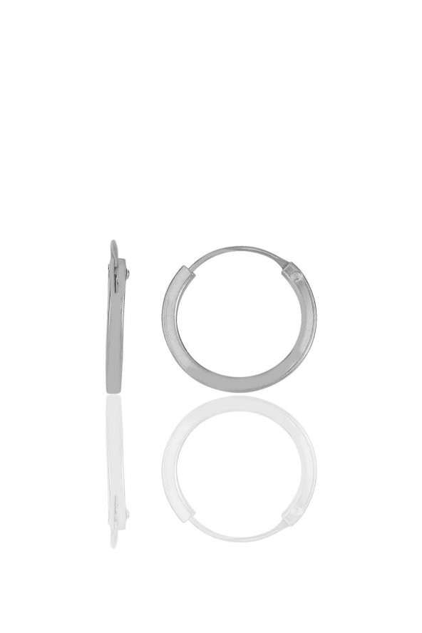 Gümüş  14 mm halka küpe ürün görseli 1