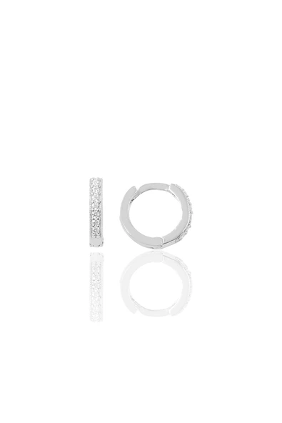 Gümüş rodyumlu zirkon taşlı 9 mm halka küpe Tragus Piercing Helix Kıkırdak Küpesi SGTL11736RODAJ ürün görseli 1