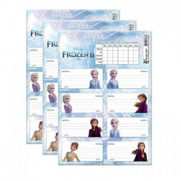 KESKIN ETIKET DERS PROGRAMLI 3 LU FROZEN II 220130 ürün görseli 1