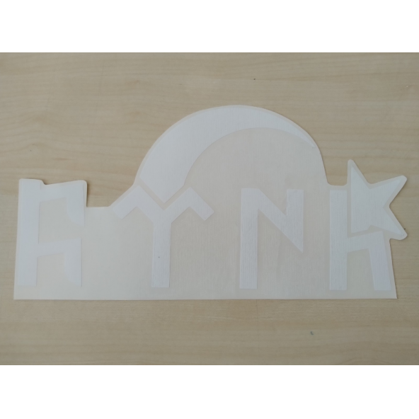GÖKTÜRKÇE TÜRK STİCKER Beyaz 27x12,5cm TÜRK YAZISI - TÜRK ETİKETİ - TÜRK ÇIKARTMASI ürün görseli 1